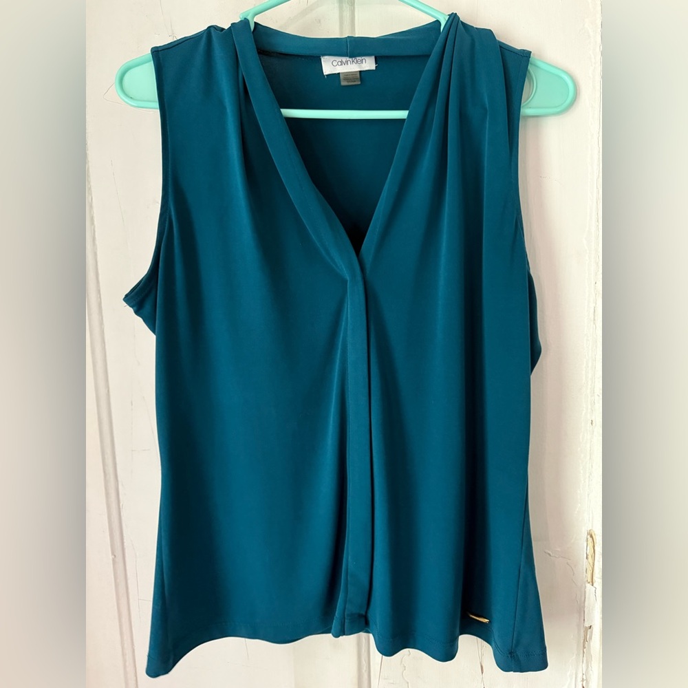 Calvin Klein Teal Sleeveless Blouse